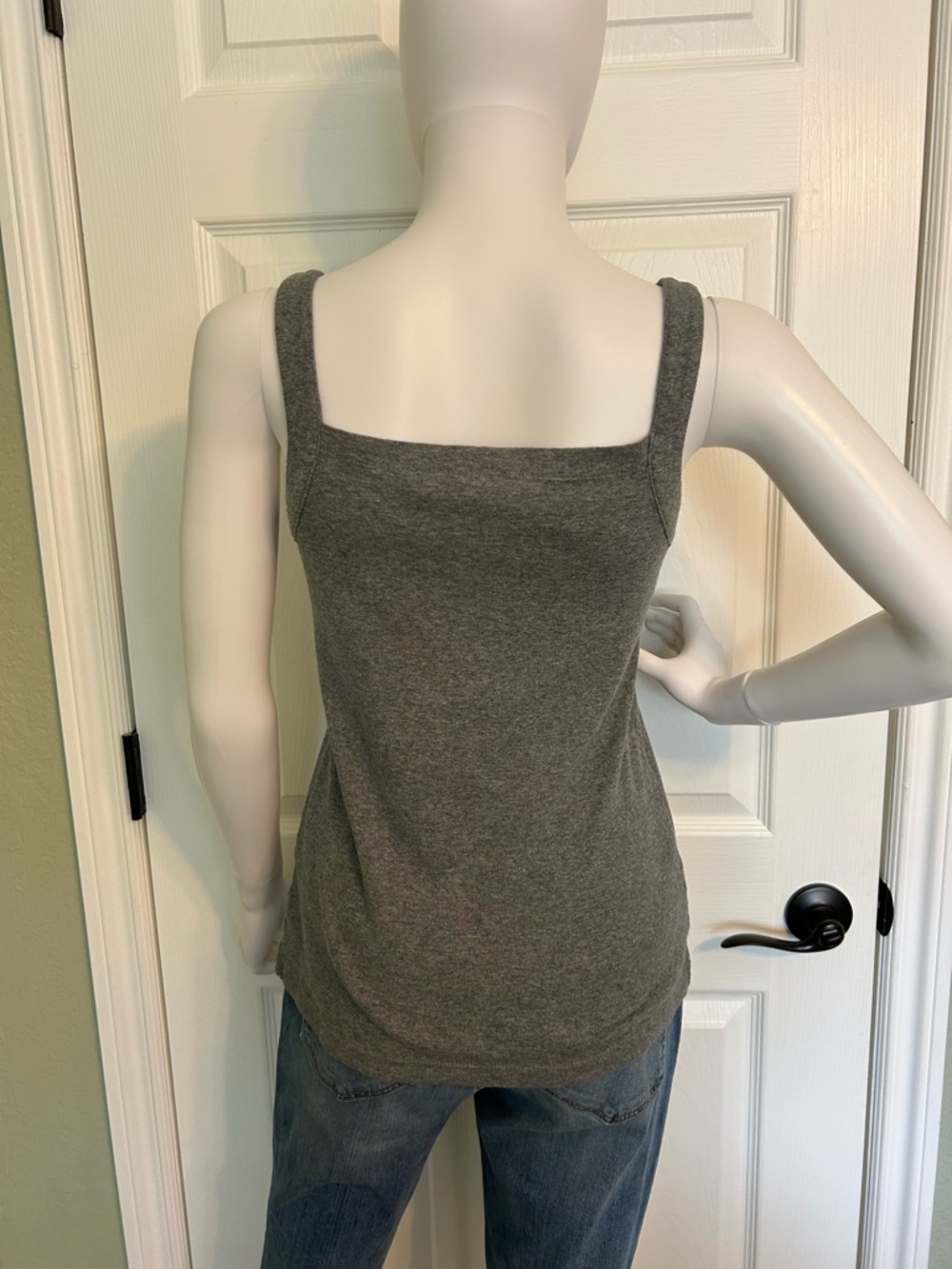 LOFT Gray Square-Neck Tank Top - Picture 2 of 4